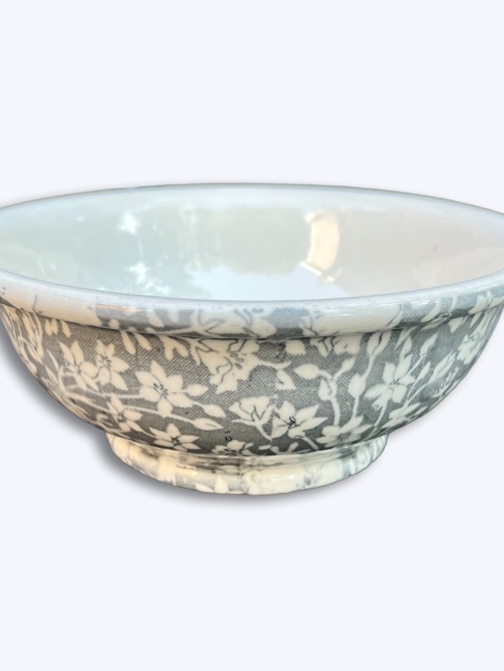 Vtg Wallace China Desert Ware Festival Gray 8" Round Footed Serving Bowl Rare